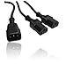 Produktbild 2,5 M, IEC C14 Male auf 2 x C13 Buchse PC Netzteil Wasserkessel/Y Splitter Kabel