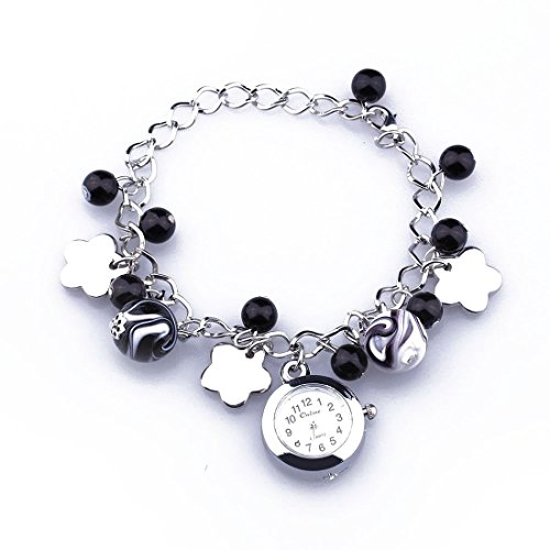 Gleader Armbanduhr Armreif-Uhr Damenuhr Bettelarmband-Uhr mit Anhaenger Mode Gleader Armbanduhr Armreif-Uhr Damenuhr Bettelarmband-Uhr mit Anhaenger Mode