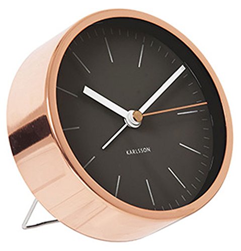 Present Time Karlsson Minimal Wecker, Kupfer Negro cobre