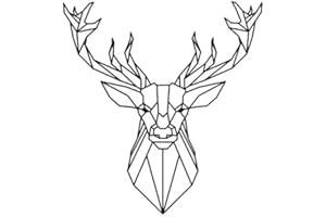 ARTISTIC SPONGE Geo1 Schablone mit geometrischem Hirsch, wiederverwendbar, A3, A4, A5 und größere Größen, moderner Stil, PVC, wiederverwendbare Schablone, A3-Größe – 297 x 420 mm, 29,7 x 41,9 cm)