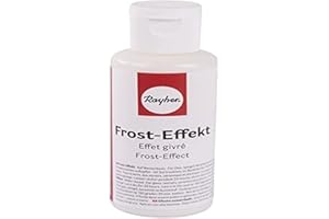 Rayher 38100102 Frost-Effekt-Farbe, Flasche 50 ml, für einen Frosteffekt auf Glas, Spiegel, Keramik und Kunststoff, Frostfarbe, Eiseffektfarbe, auf Wasserbasis, Weiß