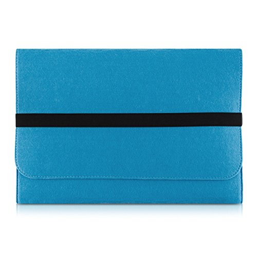 kwmobile Laptoptasche Filz Sleeve für 17" 17,3" Laptop / Notebook / Ultrabook - Notebook Tasche Schutzhülle Laptop Case Hülle in Blau mit Innentaschen Innenmaße: ca. 45,5 x 34,5 cm