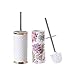 Produktbild Keramik-WC-Bürstengarnitur 2-teilig, hochwertige Toilettenbürste, Edelstahl-Reinigungsgriff, für Bad und WC geeignet