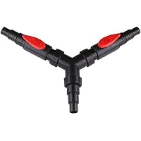 AquaOne CST-02F Schlauchverbinder Y-Stück 25/32/38mm mit 2X Absperrhähne Verbinder Teichschlauch Teich Adapter Schlauch…