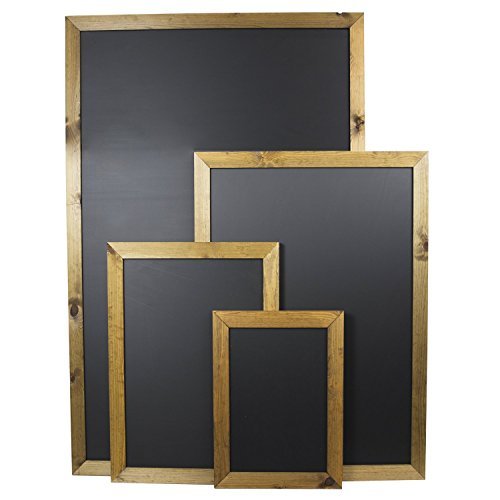 Chalkboards UK Standard A3 Framed Blackboard 480 x 360mm, Wood, Black, 48 x 36 x 1.5 cm