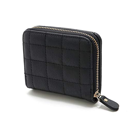 Preisvergleich Produktbild ZALING Damen Kartenhalter Schach Klein Reißverschluss Geldbörse Schwarz