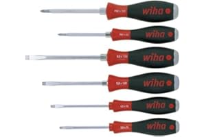 Wiha Schraubendreher Set mit Schlagkappe SoftFinish® (21251) 6 tlg. I Schraubenzieher Satz Alltag, Handwerk, Industrie I Schraubwerkzeug Schlitz/Kreuz