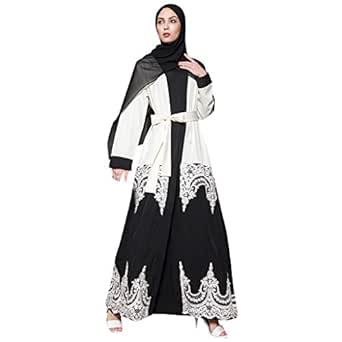 Buy Boarka Muslim Maxi Dress With Hijab For Women Abaya Dubai Floral Print Kaftan Black At Amazon In