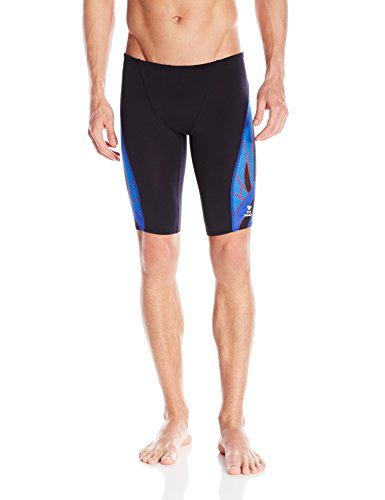 TYR Men's Phoenix Splice Jammer Swimsuit (Black/Blue/Red, 32