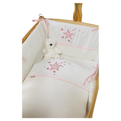 Stardust Rocking Crib Quilt and Bumper Set Finish: Pink