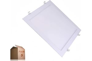 ONSSI Placa Led de Techo 24W Cuadrada 295x295 mm,Panel Super slim Empotrado Blanco Frio (CCT Regulable en Blanco-Neutro-Cálido) Marco Blanco Alta Luminosidad Lámpara de Techo,(Pack 5)