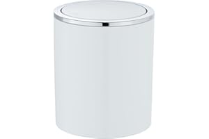 WENKO Kosz na śmieci Inca White z uchylną pokrywą, tworzywo sztuczne (ABS), 14 x 16,8 x 14 cm; Biały; 2 L