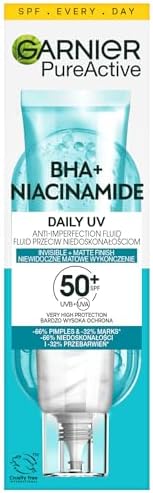Garnier Pure Active BHA + Niacinamide Fluid Antiimperfezioni SPF50+, 40 ml