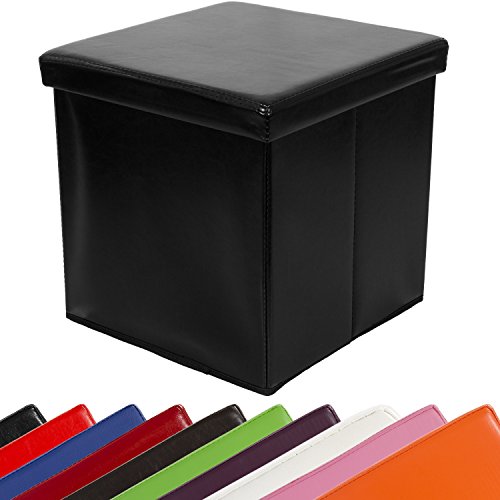 STILISTA® Sitzwürfel "CUBE", 38x38x38cm, Faltbox aus MDF + Kunstleder, Sitzbox faltbar, 10 Farbvarianten, Sitzhocker 3 Jahre Garantie