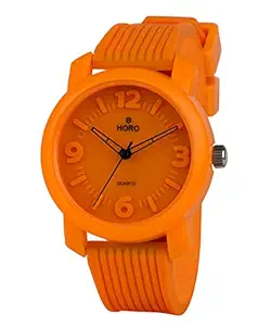 Horo(Imported) Analog Orange 3D-Strap Round Dial Kids Watch 4.8x4.2x1cm