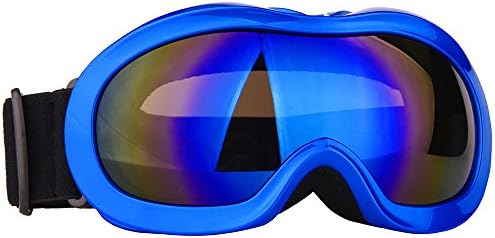 MiaoMa Children Ski Goggles Spherical 100% UV400 Protection Anti-Snow Anti-Fog Snowboard Snowmobile Goggles Card myopia Double Lens Snow Goggles  Blue