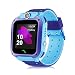 Produktbild Lovearn Kinder Smart Watch Telefon GPS Tracker, Fitness Tracker mit SIM SOS-Kamera Anti-verlorene Spiel Pedometer Digital Handgelenk Outdoor Prime Deals Geschenk Sport Armband für iOS Android (Blau)