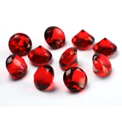 SiDeSo® Dekosteine rot Diamanten 20mm 50 Stück Acryl Tischdeko Hochzeit