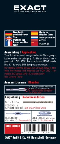 Exact 30003 Einschnittgewindebohrer M5 HSS DIN 352 - 2