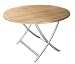Produktbild Echt Teak Tisch Gartentisch Teaktisch mit Alubeinen rund Ø 120 cm x 75 cm Klappbar