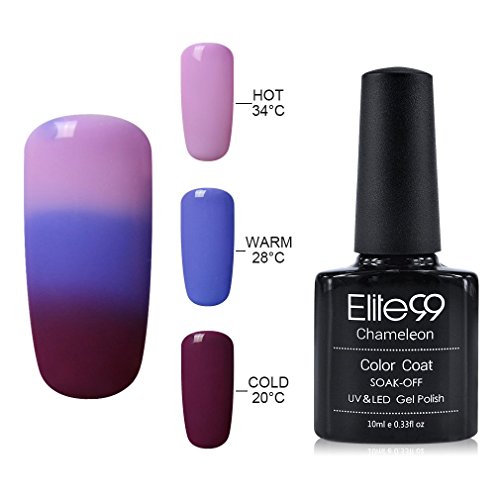 Gel Nail Polish, Elite99 UV LED Temperature Colour Changing Gel Polish Soak Off Chameleon Nail Varnish 10ml (4220)