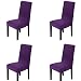 Produktbild Esszimmer Stuhl Abdeckungen Satz von 4, MAIKEHOME reine Farbe Spandex Stretch gefärbt Stuhl Hussen für Hotel Küche Restaurant Hochzeit Party Decor (Lila, 4ST)
