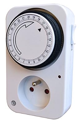 Tibelec 560100 Prise programmateur journalier mécanique Blanc
