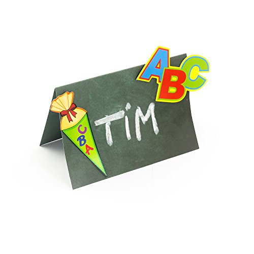 Oblique-Unique® ABC Schultüte 123 Zahlen Buchstaben Tisch Dekoration zur Schuleinführung – Konfetti Zuckertüte Einschulung Schulanfang - 2