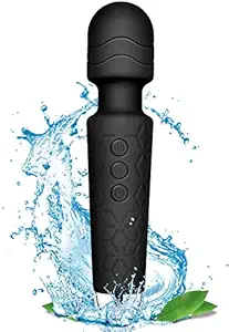 JUKKRE Portable Wireless Wand Massager for Back Neck Shoulder Legs, Eletric Handheld Cordless Rechargeable, 7 Vibration Patterns with 4 Speed Levels, IPX7 Waterproof, Ultra Quiet