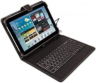 Silver HT - Universal case with QWERTY keyboard in Spanish for 9 to 11 inch tablets, with micro USB/Type-C cable