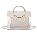 Produktbild AFCITY Damen Handtasche Kosmetiktasche Frauen PU Klar Viel Raum Wasserdichte Trage Handtaschen Transparente Top Ring Griff Kleine Kette Top Reißverschluss Schließung Design Umhängetasche für Arbeiten