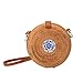 Produktbild WOKJBGE Rattan Tasche Reise-Sommer-Tasche für Damen-Porzellan-Dekorations-Frauen-Kreis-Strohbeutel-handgemachte Rattan-Tasche, die Tasche strickt
