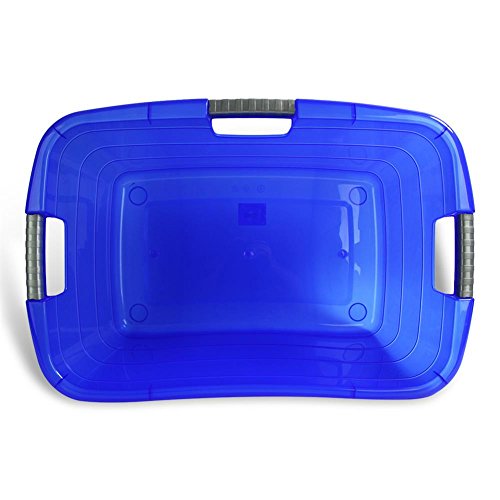 HC-Handel 930087 Wanne aus Kunststoff ergonomisch mit Griffen 40 Liter blau oder weiß - 3
