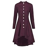 Vorweihnachtliche Karnevalsaktion Damen Herbst Winter Bequem Mantel Lässig Mode Jacke Frauen Fashion Womens Steampunk Lace Up Mit Kapuze Trenchcoat Jacke Blazer Tops Outwear