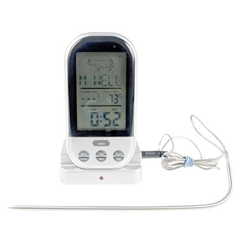 Digitales Funk Bratenthermometer Grillthermometer Küchenthermometer Thermometer 8 Fleischarten und 5 Garstufen bis 30m 0-250°C - 2