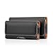 Produktbild Axelens Universal Schwarz Horizontal Premium Kunstleder Tasche Ledergürtel Kasten Klipp Holster Tragender Halfter Hülle Gürteltasche für Smartphone bis zu 5.7 Zoll - Handy bis zu 16 x 8 cm