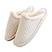 Produktbild TREESTAR 1 Paar Hausschuhe aus Baumwolle Unisex Adult Streifen Einfache Slipper aus Weichem Rutschfestem Plüsch, warm und Komfortabler, Weicher und Atmungsaktiver Boden 38-39 grau