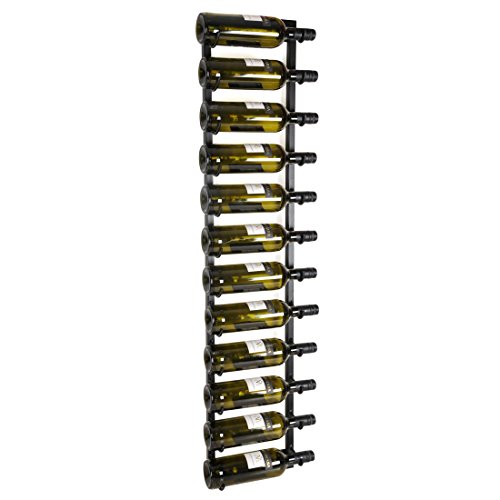 Weinregal / Flaschenregal / Wandregal HANG UP aus Metall, schwarz, pulverbeschichtet, für 12 Flaschen - H 120 x B 23 x T 10 cm