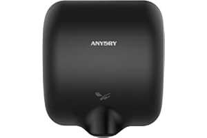 anydry 2800 Comercial Secador de Manos eléctrico automático de Pared,8-12 Segundos para secar,Carcasa de Acero Inoxidable.1650 vatios.(Negro)
