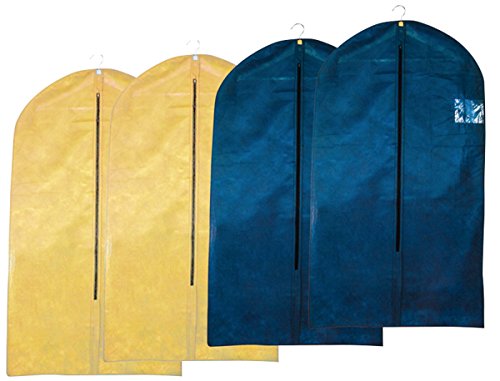 Preisvergleich Produktbild 4 Stück Kleidersack - Kleiderhülle Atmungsaktiv mit Sichtfenster & Reißverschluss - Maße: ca. 105 x 60 cm