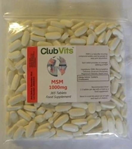 Club Vits MSM 1000mg - 365 Tablets GRIP SEAL BAG