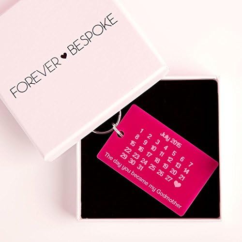 Personalised Godmother Since Acrylic Key Ring Pink