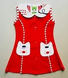LITTLE PANDA Frock for Baby Girls Cotton Dress (RED, 5-6 Years)