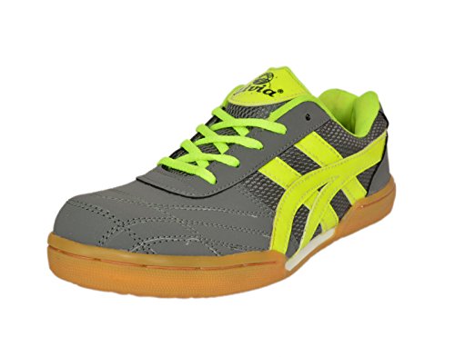 Livia Linum LBS-99 Badminton Shoes Light Weight & Comfortable ( Grey Parrot) Unisex Shoes For ( Men, Boys, Women, Girls & Junior ) PU Material Non Marking Sole Outdoor Indoor Playing - Best in Badminton Shoes, Vollyball Shoes, Baseball Shoes, Use For Nursing Training, Walking, Running, Jogging, Cycling, Gymnastic, Sports Shoes RS.579.00