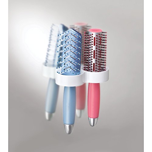 Interdesign 21031EU Affixx Dual Haarbürstenhalter, weiß - 2
