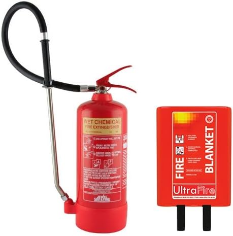 6 Litre Wet Chemical Fire Extinguisher &amp; 1.8m x 1.8m Pod Fire Blanket - Premium Kitchen Fire Safety Bundle