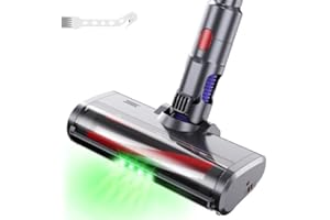 EVARY Cepillo Compatible para Dyson V7 V8 V10 V11 V15(con 4 Luces LED), Accesorio de Cabezal de Cepillo Direct Drive Reemplazable para Alfombra Suelo de parquet Azulejos Spazzola Motorizzata Ricambio