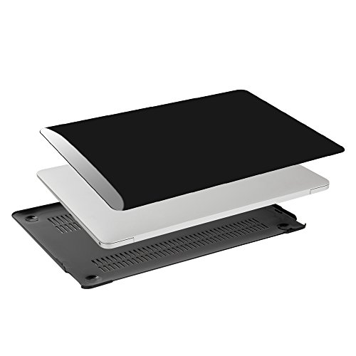 MOSISO Ultra Slim Plastik Hartschale Schutzhülle Hülle Snap Case für Neu MacBook Pro 12 Zoll mit Retina Display A1534, Jet Schwarz - 5