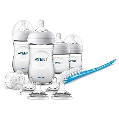 Philips Avent SCD301/02 Kit nouveau-né Natural, 2 Biberons 260ml + 2 Biberons 125ml + 1 sucette + 1 brosse