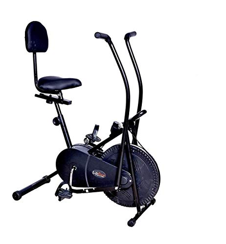 Lifeline Exercise Air Bike with Back Support for Weight Loss at Home | Moving Handle Gym Bike for Weight Loss at Home